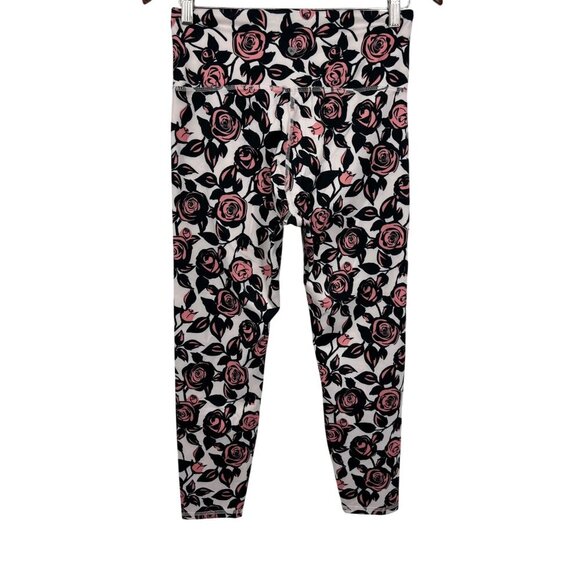 Wildfox Pink Black Abstract Roses Skinny Large L Stretch Athletic Women NWT New - Picture 4 of 8